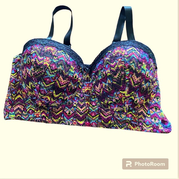 Black Fuchsia by secret lace LLC.  Aztec design  Size 38C. - Picture 3 of 11